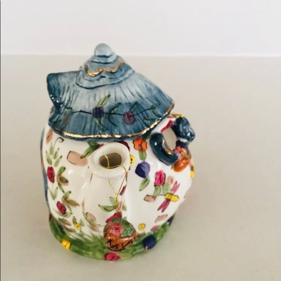 Porcelain Tea Pot House Candle Holder - Picture 2 of 8